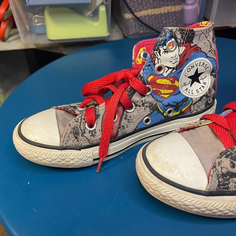 Converse Marvel Superman hi-tops kids sneakers